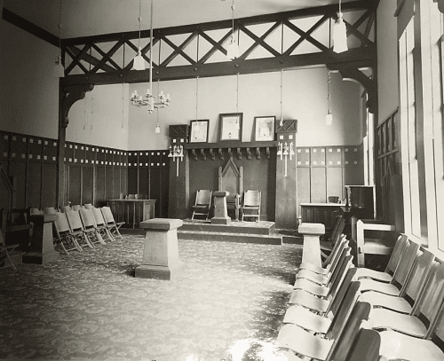 Interior of Balder Lodge room. Courtesy of Swedish American Hall Library and Archives.